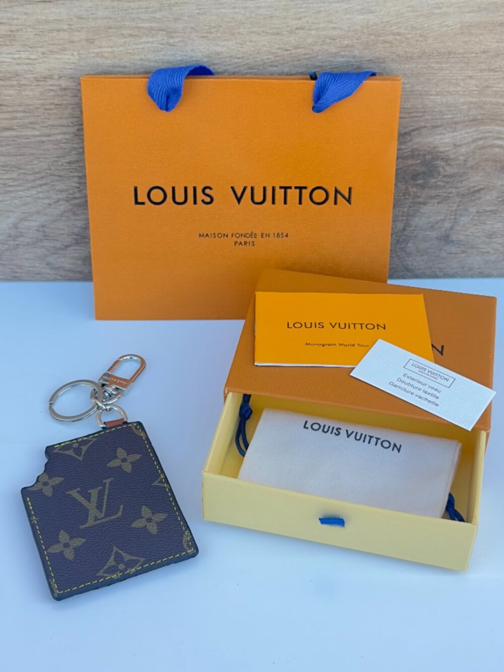Louis Vuitton Chocolate Bar Key Holder / Bag Charm Keychain - Picture 3 of 4
